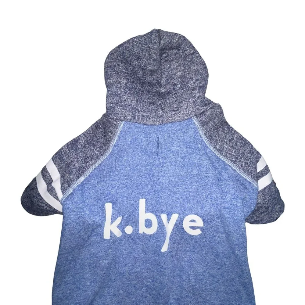 NWT Top Paw Blue K Bye Fleece Lined Hooded Pullover Sweatshirt Winter Dog L